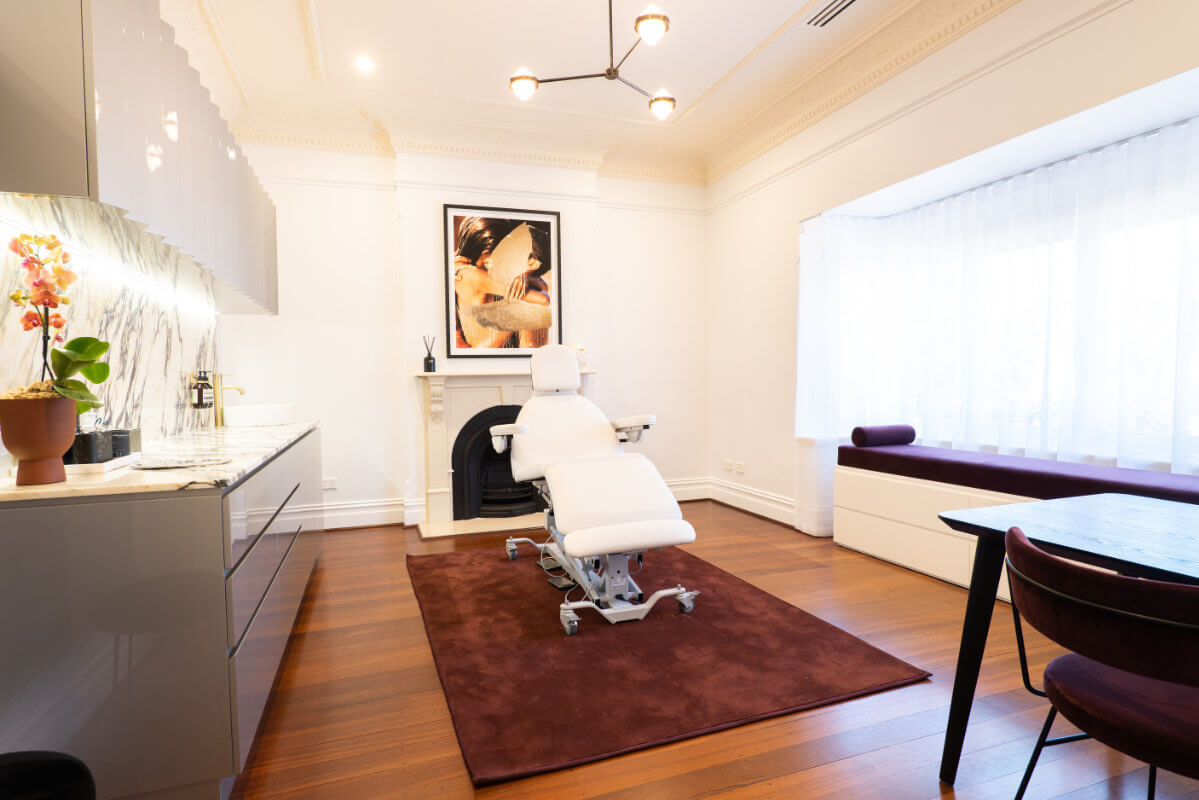 Cosmetic medical centre consultation room.